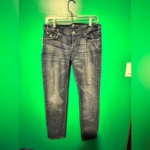 7 For All Mankind Dark Wash Skinny Jeans